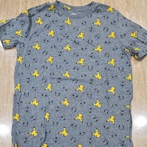Gray Kids T-Shirt with Yellow Character Print